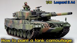 1/35 MBT (Leopard 2 tank) camouflage painting tutorial(1/35 MBT 레오파드2 전차 위장도색 튜토리얼)