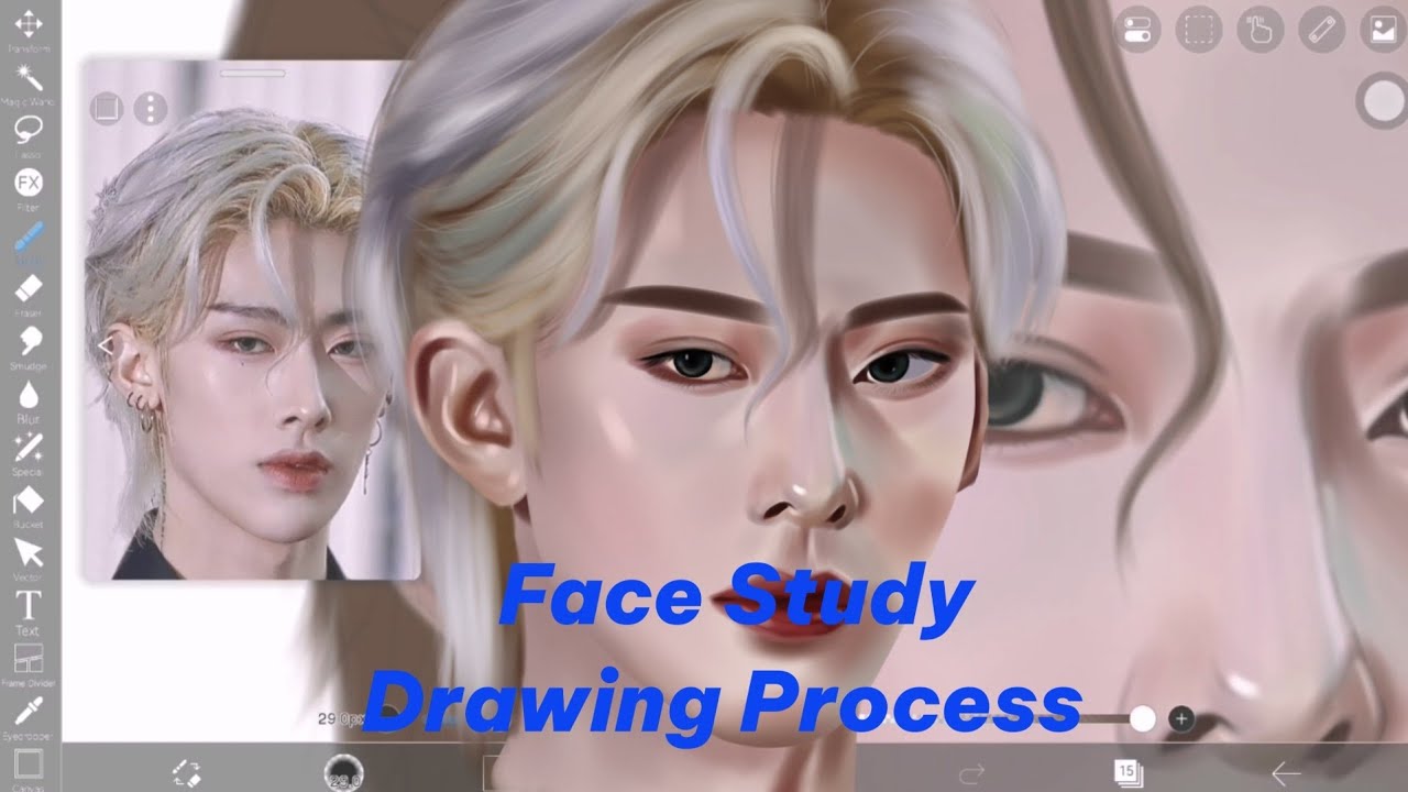 Face Study Drawing Process Digitalart Art Youtube