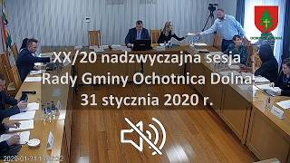 XX/20 nadzwyczajna sesja Rady Gminy Ochotnica Dolna - 31 stycznia 2020 r.