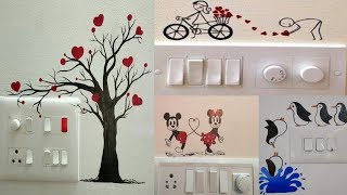 Switchboard Painting Design Ideas | Light Switchboard Decorations | Switch Socket Art