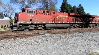 CP 8951 and CP 8797 lead a autorack train west in Porter IN