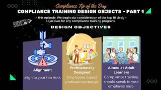 Compliance Tip of the Day: Compliance Training Design Objectives – Part 1