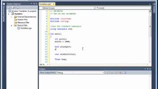 Visual C++ Using Variables