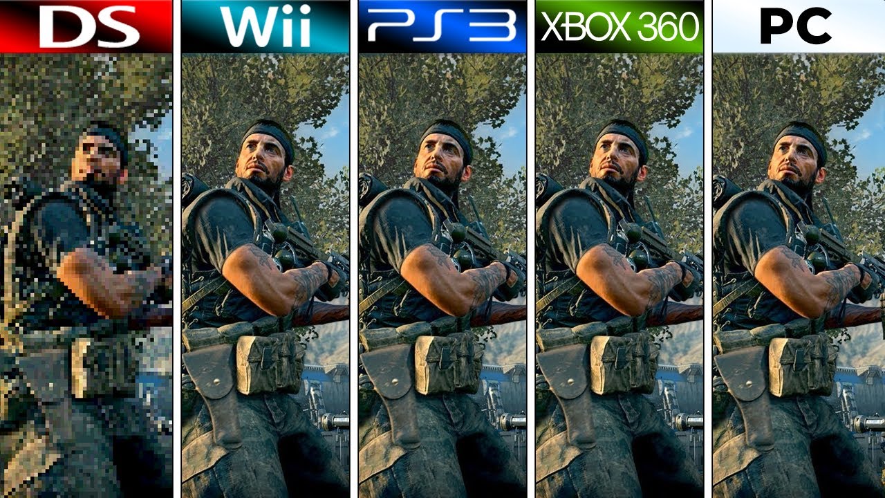 Call Of Duty Black Ops (2010) DS Vs Wii Vs PS3 Vs XBOX 360 Vs PC ...