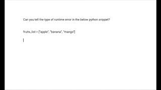 Python runtime error example 3