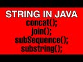 String in Java concat,join,subSequence, substring in method in Java string full understanding video