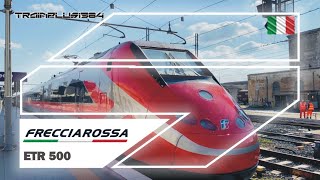 ETR 500 FRECCIAROSSA train departing from Lecce Station