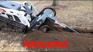 Bobcat LT-113 Trencher and MT100: SAVAGE TRENCH CUTTING!