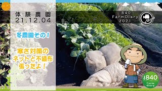 【840farmdiary】【ワークマン】冬農園その1！寒さ対策のネットと不織布張ったよ！