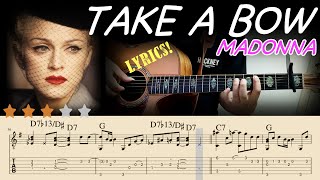 💥Take A Bow - Madonna(Lyrics)💥Acoustic Fingerstyle Guitar Tutorial - Tabs & Chords
