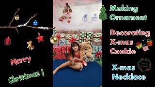 [Alicia Diary]ENG 미국 하와이 어린이집 크리스마스 행사| Making Ornament| Decorating X-mas Cookie |Christmas Necklace