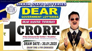 LOTTERY LIVE DEAR 6 PM 30.01.2025 SIKKIM STATE LOTTERY LIVE DRAW LOTTERY SAMBAD LIVE FROM GANGTOK