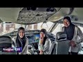 emirates mujeres piloto volando alto alrededor del mundo.vuelo con feminas en arabia saudita.