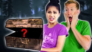 FOUND HAUNTED TREASURE CHEST Exploring ABANDONED DESERT Mystery Box Unboxing Challenge Haul