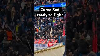 Curva Sud ready to fight: Paris-Saint German vs. AC Milano #psg #acm #milan #ultras