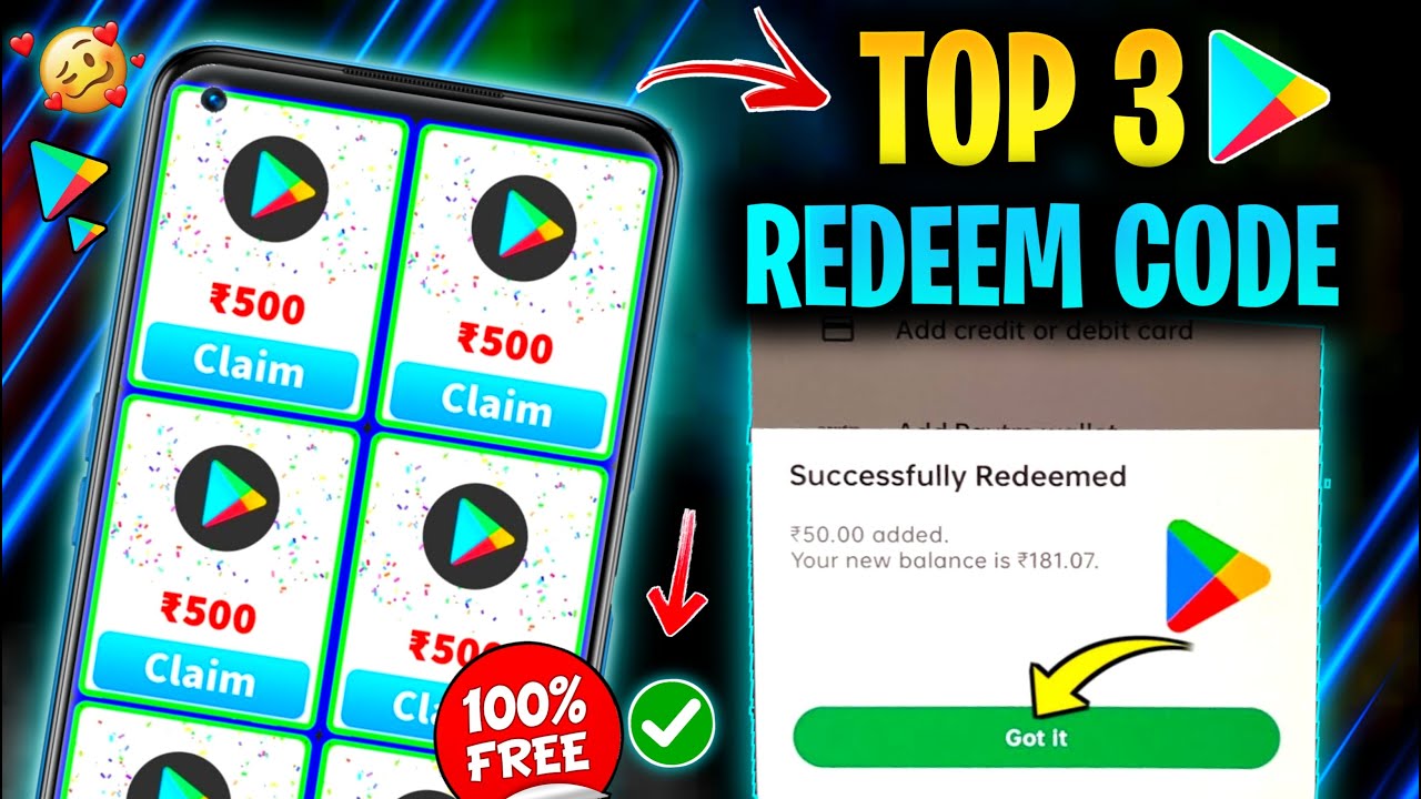 100% FREE Google Play REDEEM CODE || How To Get Free Redeem Code For ...