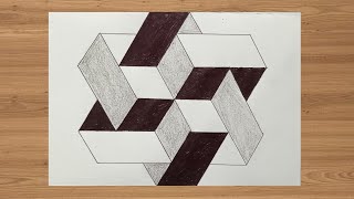 How to draw 3D optical illusion Drawing