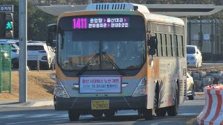 울산 1411번 고상오토차량 학성버스 2800호 입석차 태화강역 진입영상