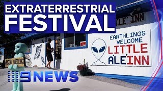 Thousands descend on rural Nevada for ‘Area 51 Festival’ | Nine News Australia