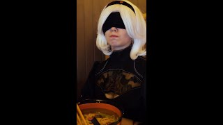 EATING VIBE MEDITATION NIER AUTOMATA 2B - REFUELING (OR CHARGING)  #anime #cosplay #tiktok #shorts