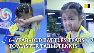 6-year-old battles tears to master table tennis in China