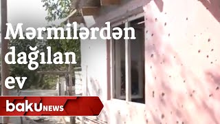 Düşmən mərmiləri Tərtərdə yaşayış evlərini dağıtdı - Baku TV