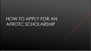 Applying for an AFROTC Scholarship