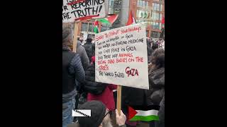 Placards in Palestine Rally in Manchester UK #freepalestine