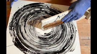 Abstract Art Painting Acrylic Circle Techniques Black and White