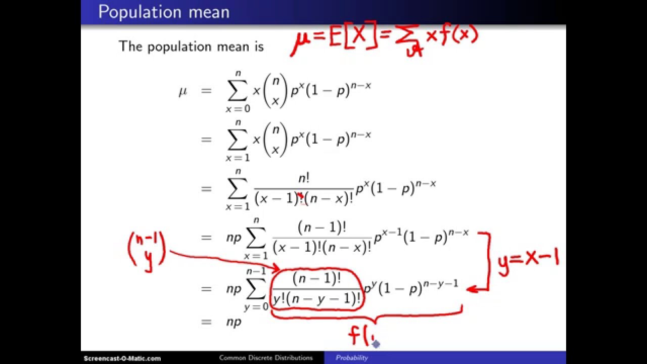 Binomial Distribution Mean - YouTube