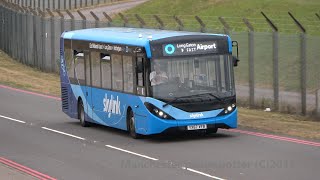 4K) Trent Barton Buses Skylink Blue And Yellow And Mango Bus @east midland airport On The 03/08/2022