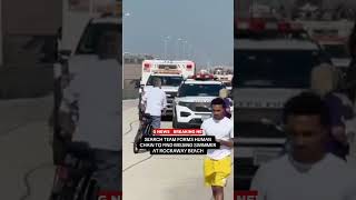 Search team forms human chain to find missing swimmer at Rockaway Beach
