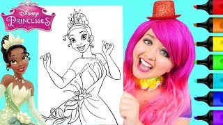 Coloring Tiana Disney Princess and the Frog Coloring Page Prismacolor Markers | KiMMi THE CLOWN