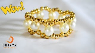 Pearl bracelet making at home | Handmade Bracelet | How to make thread bracelets at home