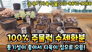 [손옹기다육식물 010-8841-9066] 100% 주물럭 수제화분 / 가벼우면서 숨쉬는 화분 / 유행을 타지않는 최고의화분