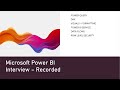 Microsoft PowerBI Interview | Power BI Interview Questions | Power BI Mock Interview