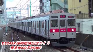 【東急車両が東武の車庫に疎開！？】D5249K東急8500系8636F臨時回送通過