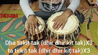 #tabla #tablatutorial dhir dhir practice bol 16 beats