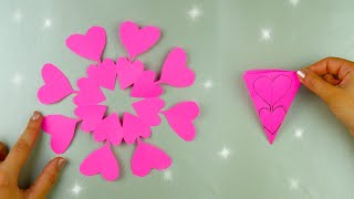 Cómo hacer decoraciones para el día de San Valentín fácil [corte de papel] en 4 minutos