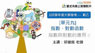 105指考搜查線〈數乙〉單元十 - 指數與對數的應用 II