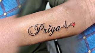 Priya ❤❤❤ Name #Tattoo How To make Tattoo At Home | Tattoo | Tattoo Designs