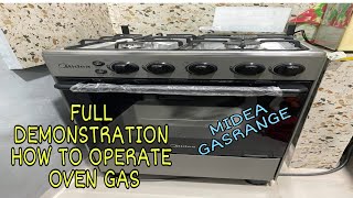 MIDEA GASRANGE full demonstration & how to Operate oven gas