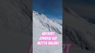 Abfahrt Jonvrai (13) blaue Piste - Motta Naluns - Scuol in der Schweiz