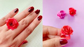 How to Make Paper Rose Ring - Easy Paper Ring Tutorial