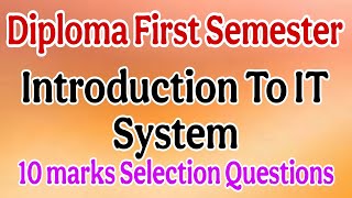 Introduction To IT System _Diploma Selection Questions #it #informationtechnology #polytechnic