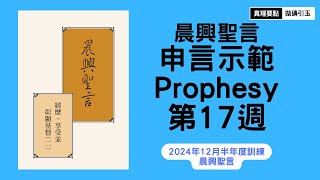 【請按讚分享】2024年12月半年度訓練｜第17週｜晨興聖言申言示範｜篇題：基督作為神的像並作爲寶貝｜PSRP｜拋磚引玉