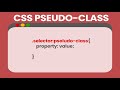 CSS Pseudo-Classes Explained Lesson - 17