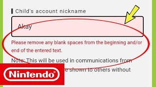 Fix Nintendo Account | Please remove any blank spaces from the beginning and/or end of the