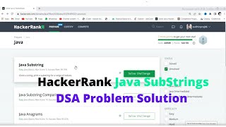 #15 HackerRank Java SubStrings DSA Problem Solution in Hindi #HackerRank
