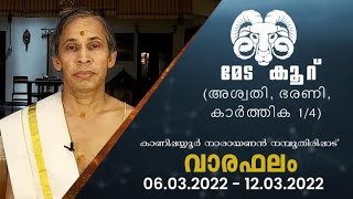 മേടം രാശിക്കാരുടെ ഈ ആഴ്ച്ചയിലെ വാരഫലവുമായി കാണിപ്പയ്യൂർ നാരായണൻ നമ്പൂതിരിപ്പാട്